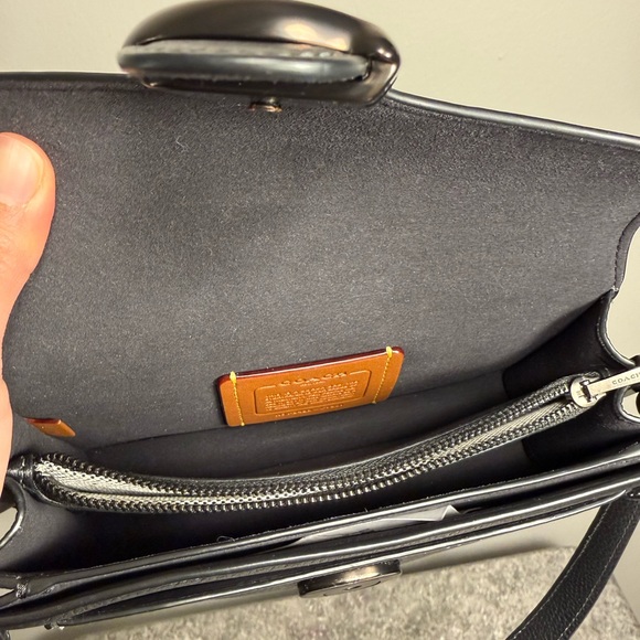 Coach Black Pebbled Leather Tabby 20 - Picture 6 of 9